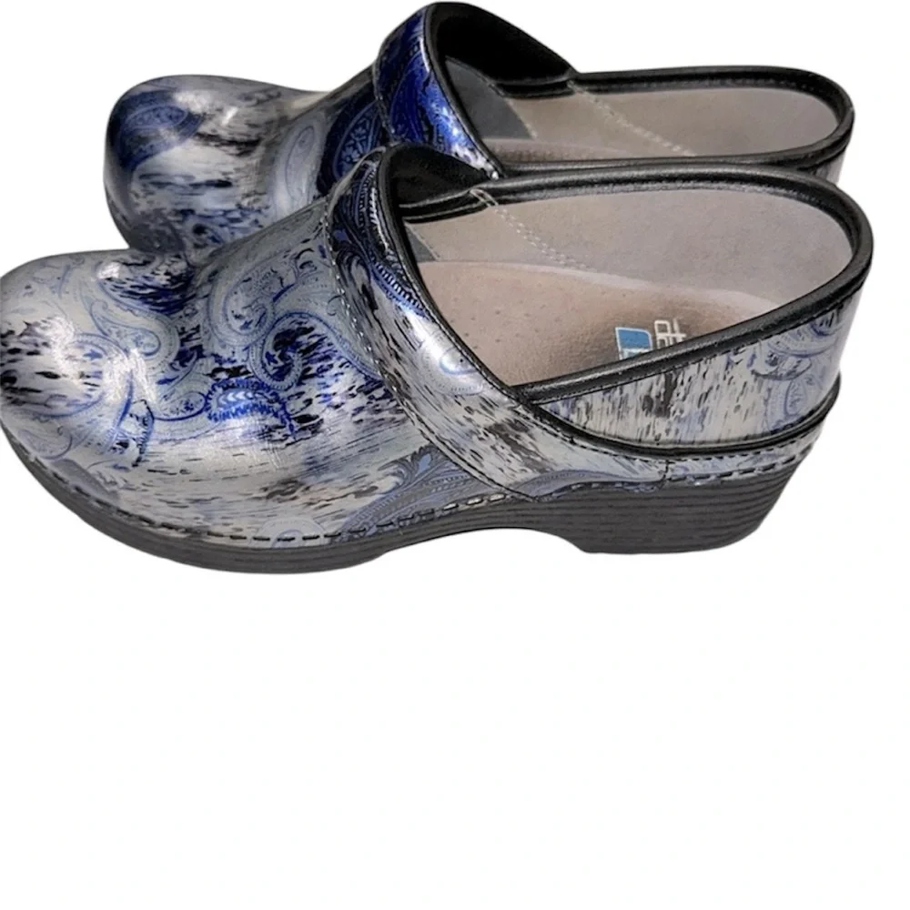 Dansko Blue Artistic Mules - Picture 2 of 11